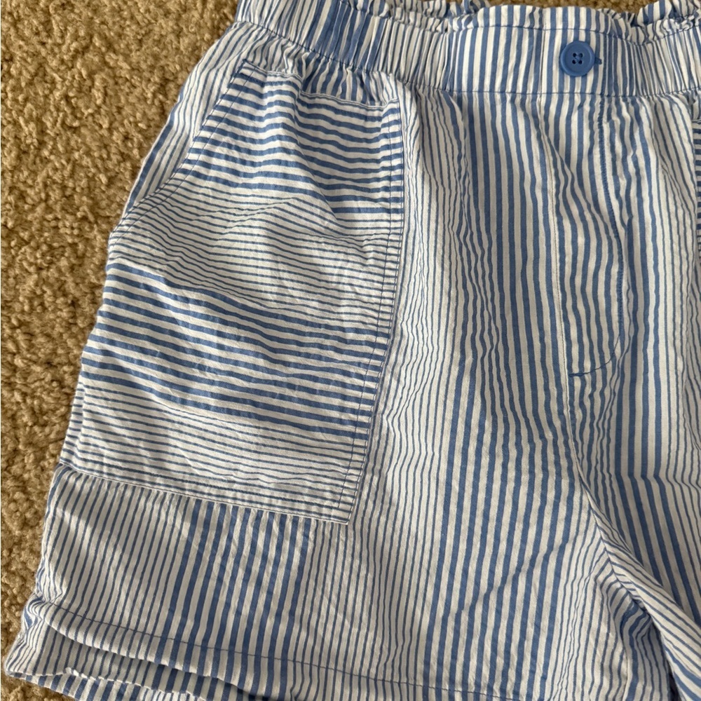 LOFT High Waist Blue Shorts Nautical Style - Picture 2 of 6
